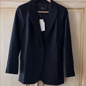 Banana Republic sculpted stretch Black Women's one button blazer-lined-NWT-2P